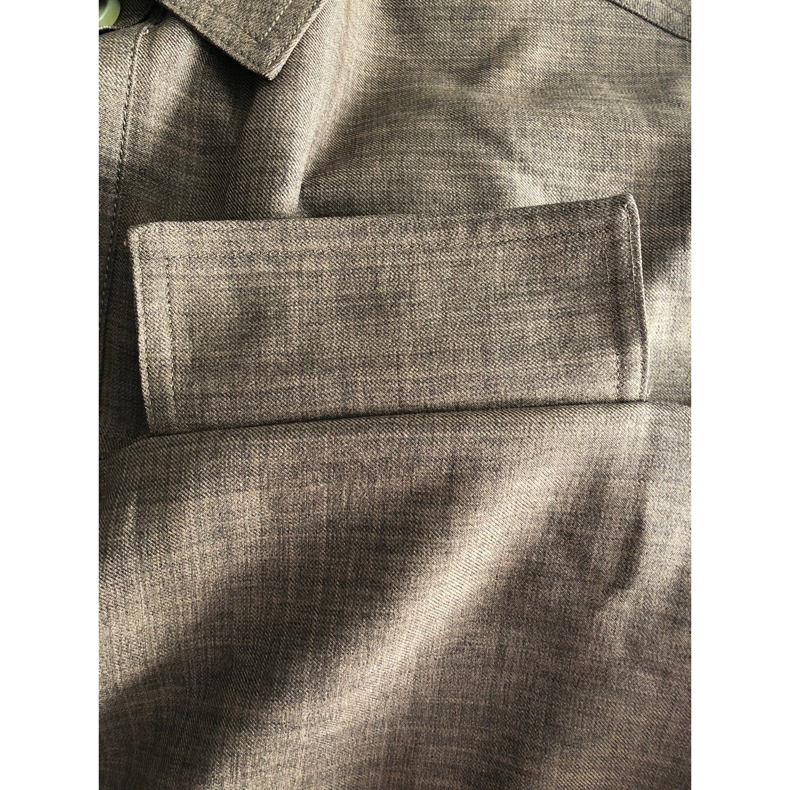 Soho Apparel LTD Drawstring Top Roll Tab Sleeves Brown Women’s Large NEW
