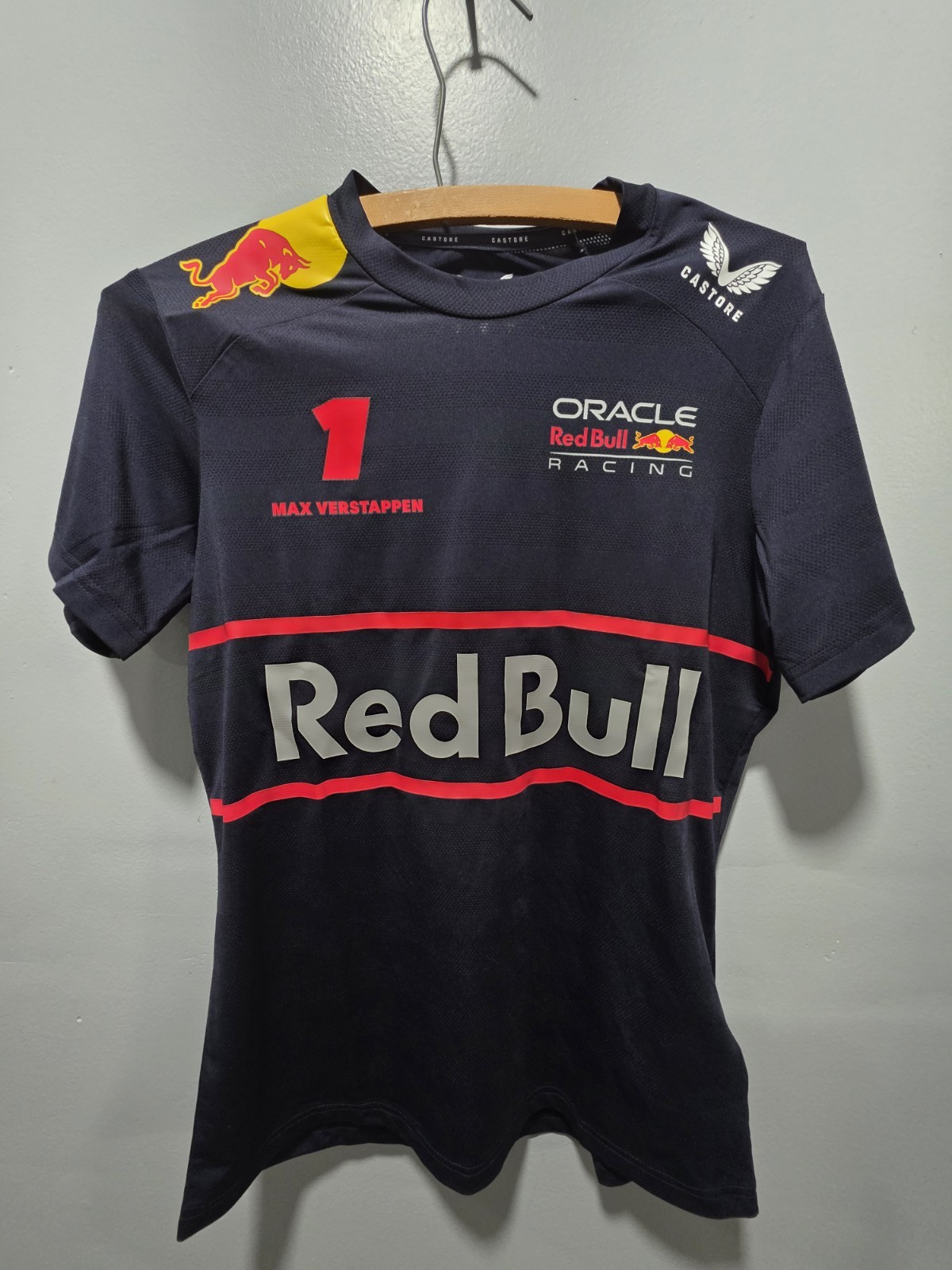 Castore Oracle Red Bull Racing Driver T-Shirt MV Womens Size 4 Navy Blue Jersey