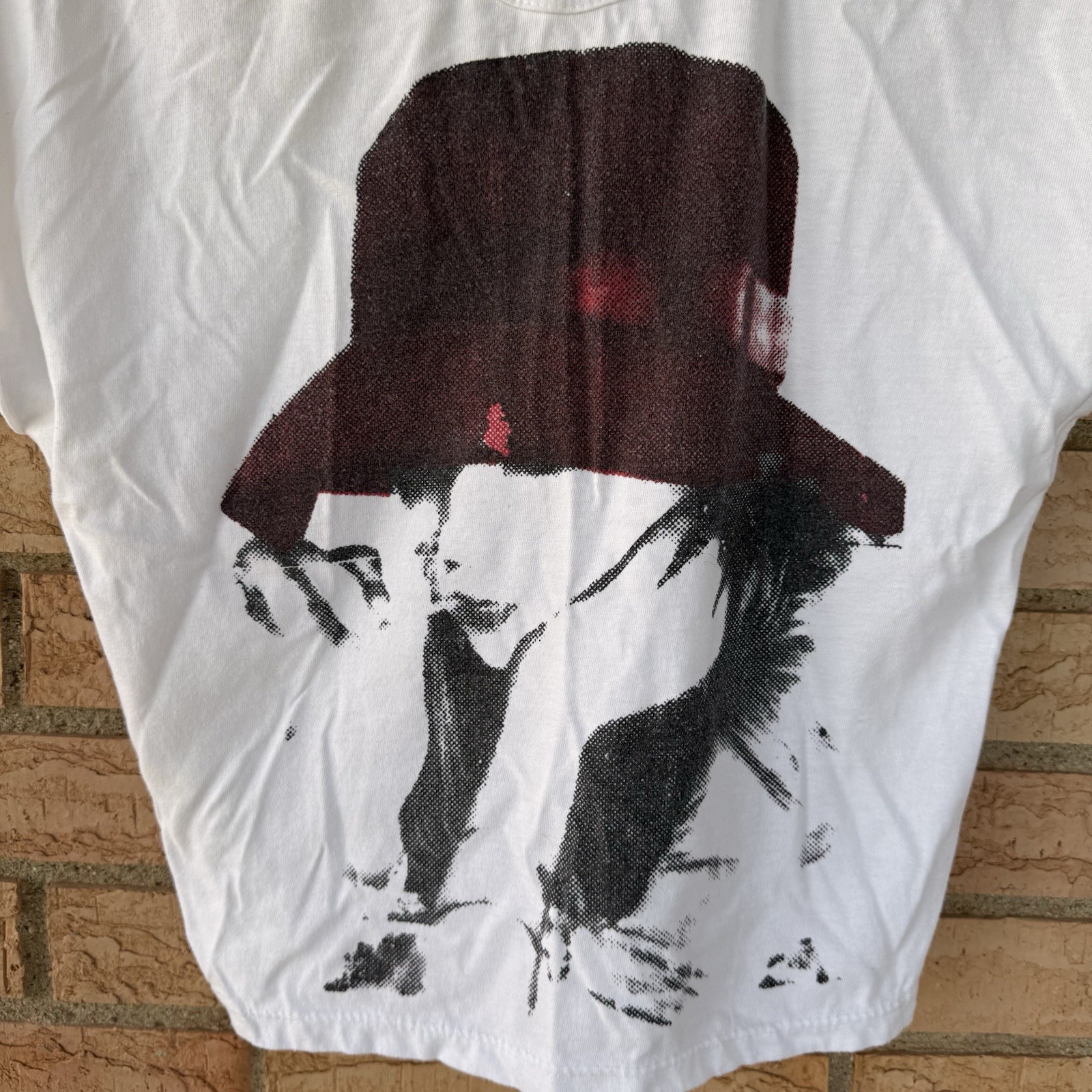 Girl in Red Buck Hat dolman top t-shirt rolled sleeve size XS Small pointillism