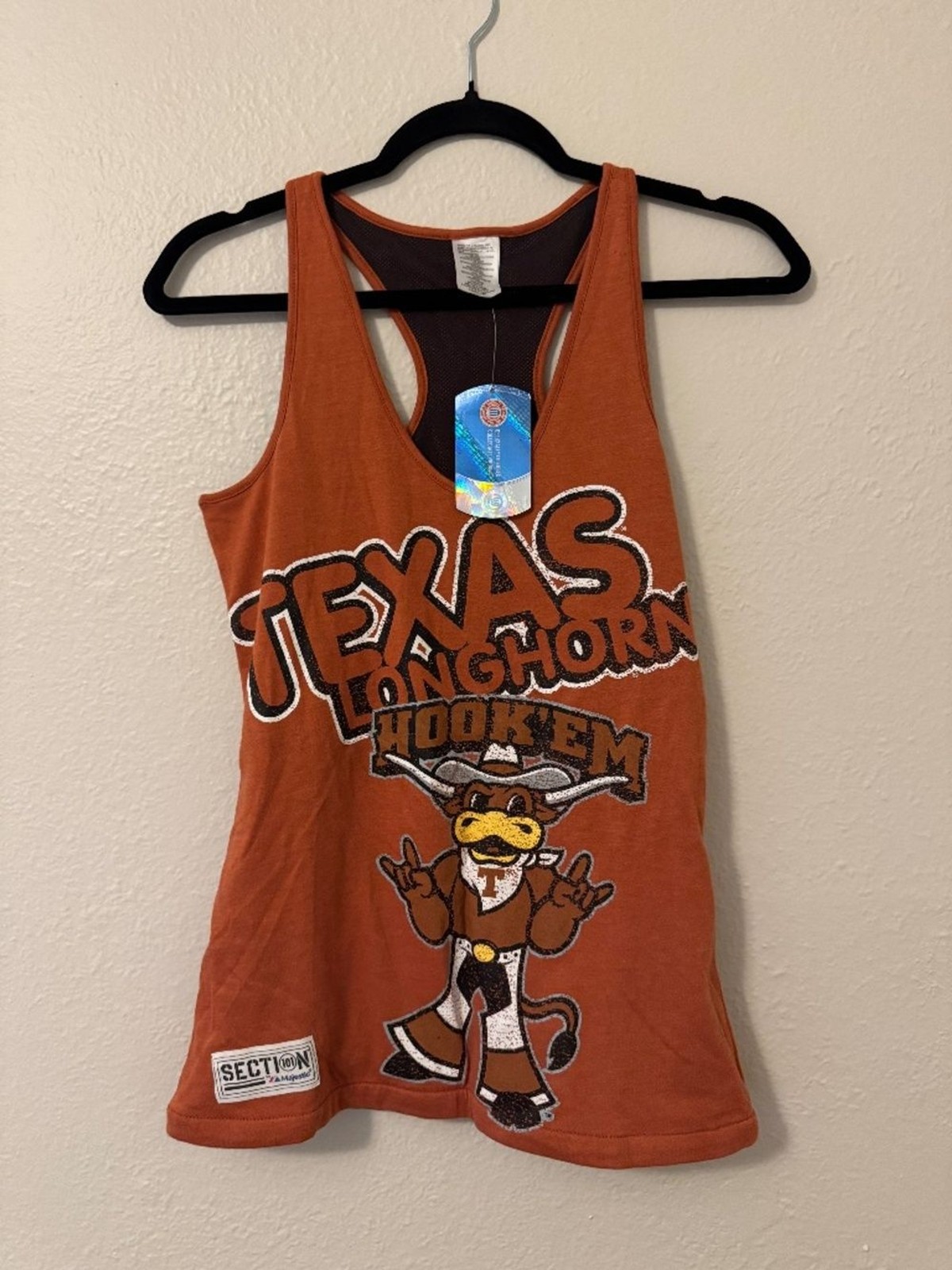 Majestic Section 101 Texas Longhorns Bevo Tank Top Reversible Size XS