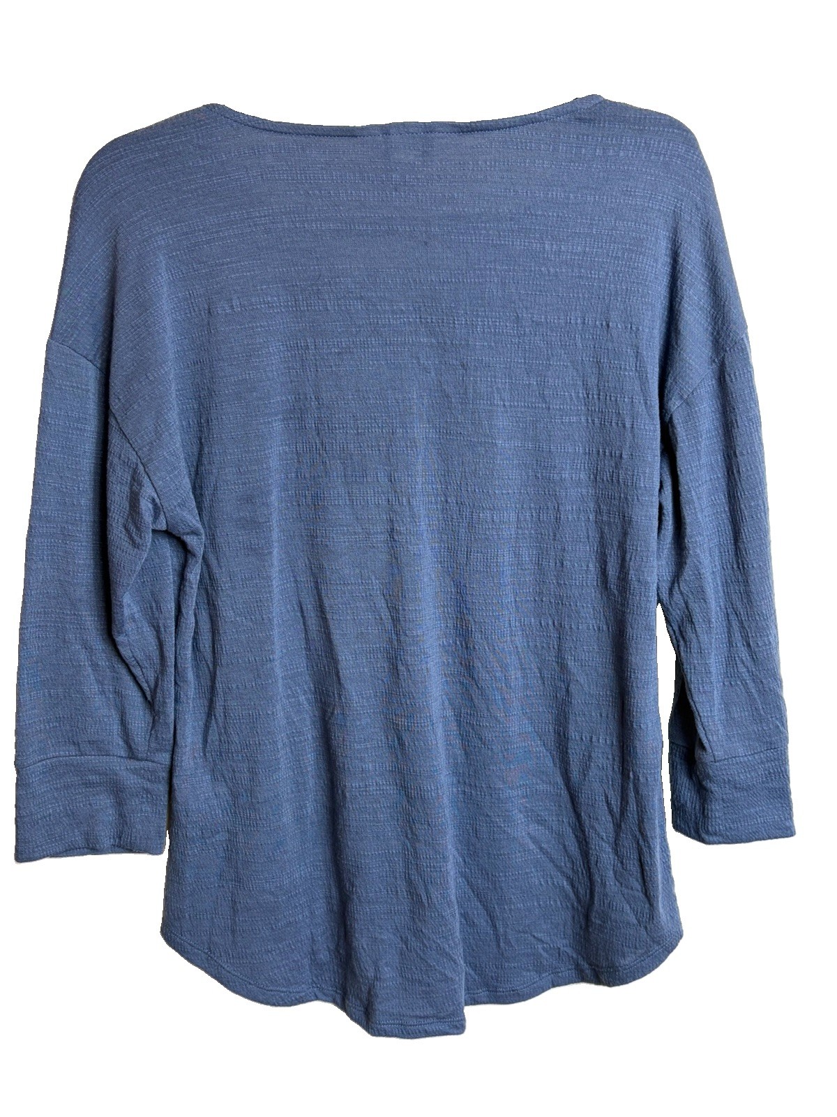 Christopher & Banks Size Small 3/4 Sleeve Drop Shoulder Smoke Blue Button Top