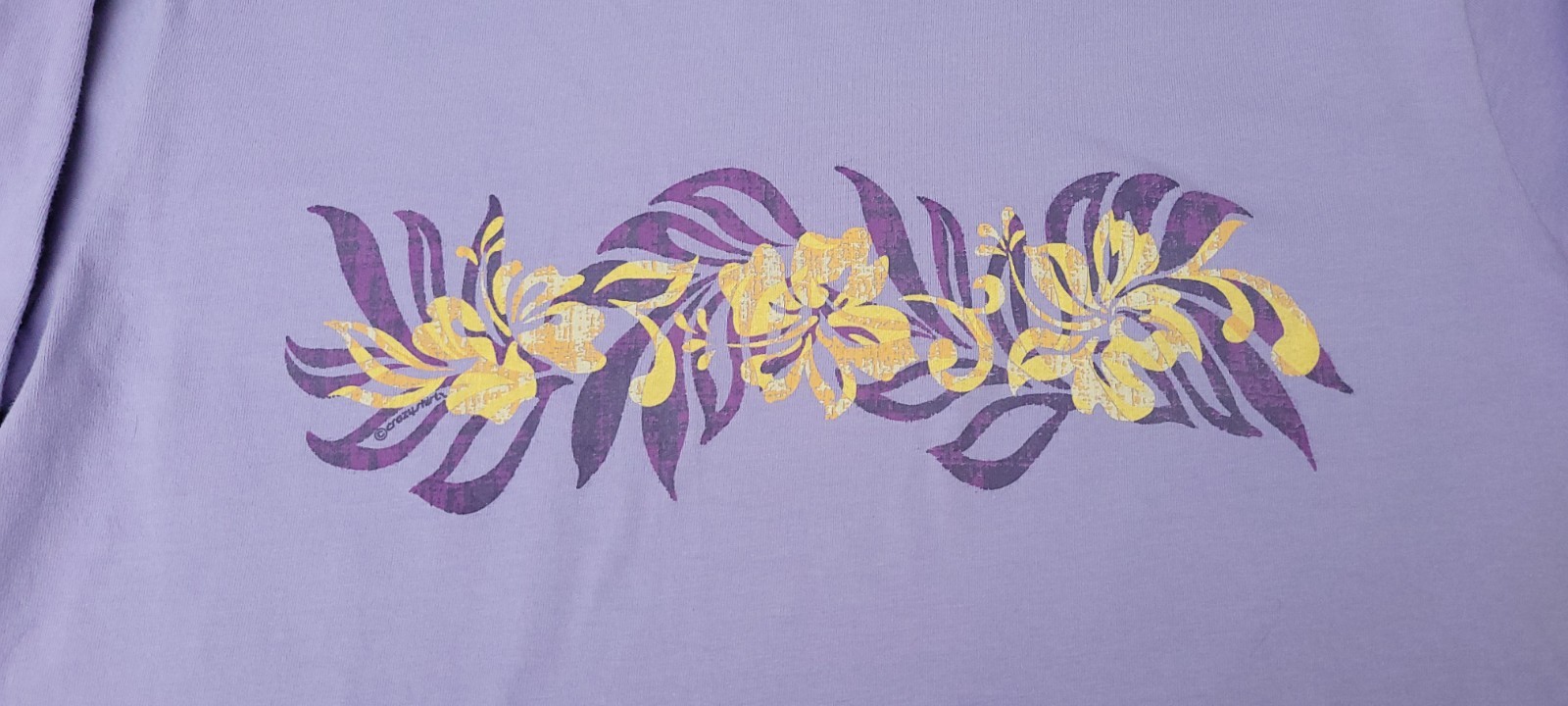 Crazy Shirts High Quality Women’s Lavender Dyed Oceana Stripe Long Sleeve M