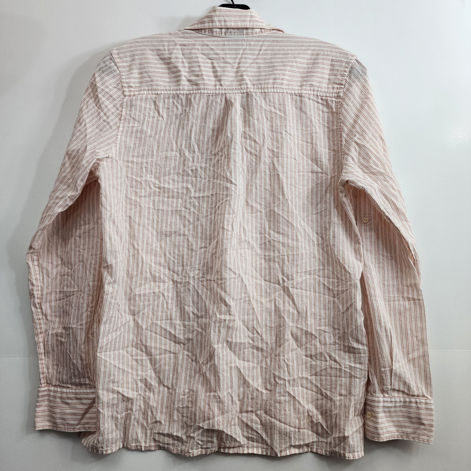 PATAGONIA Shirt Womens Small Ivory Striped Casual Button Down Preppy Outdoor
