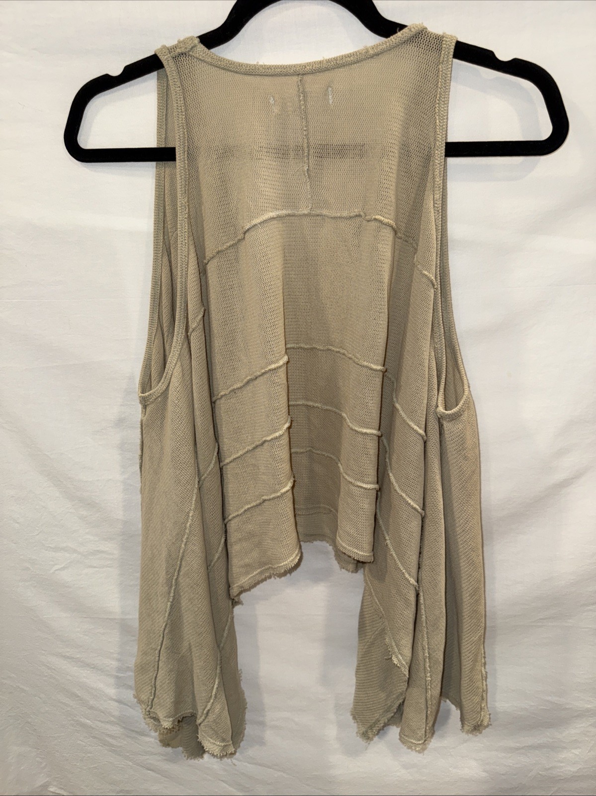 We The Free Dropped Armholes Lightweight Cotton Raw Edges Bohemian Top Sz XS (B1