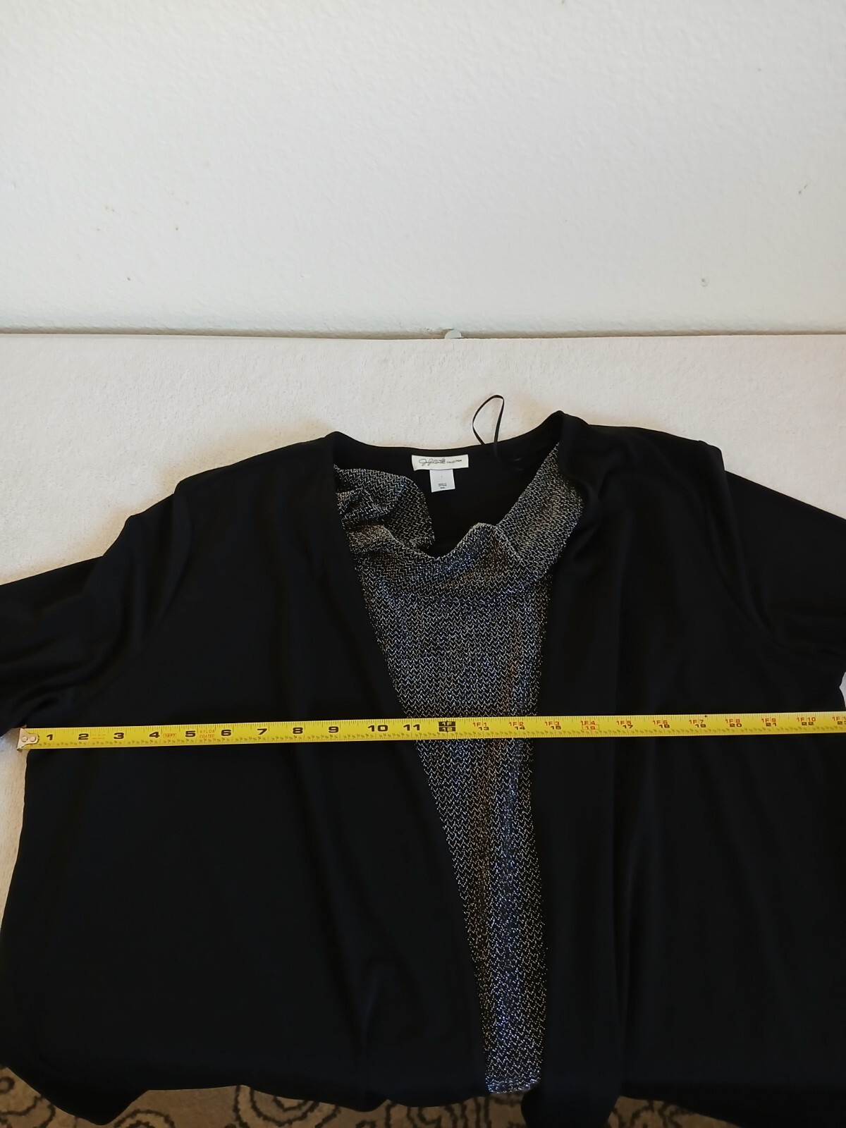 Jaclyn Smith XXL Dressy 1 Piece Cardigan Top Black Sparkle wedding Cocktail