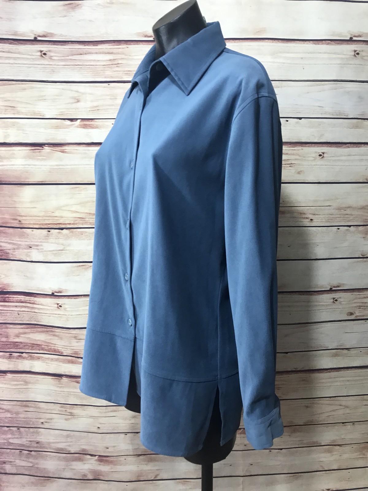 Casual Corner Annex Womens Size Small Shirt Top Blue Long Sleeve Button-up Soft
