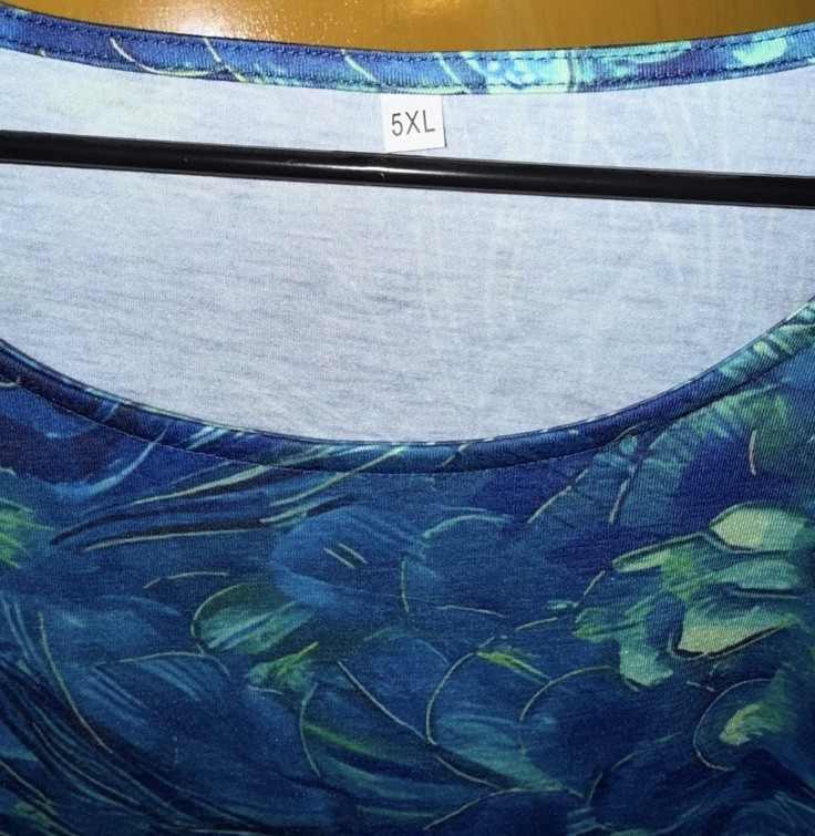 Women’s Plus Size Peacock Feather Print Top From Temu, Size 5XL
