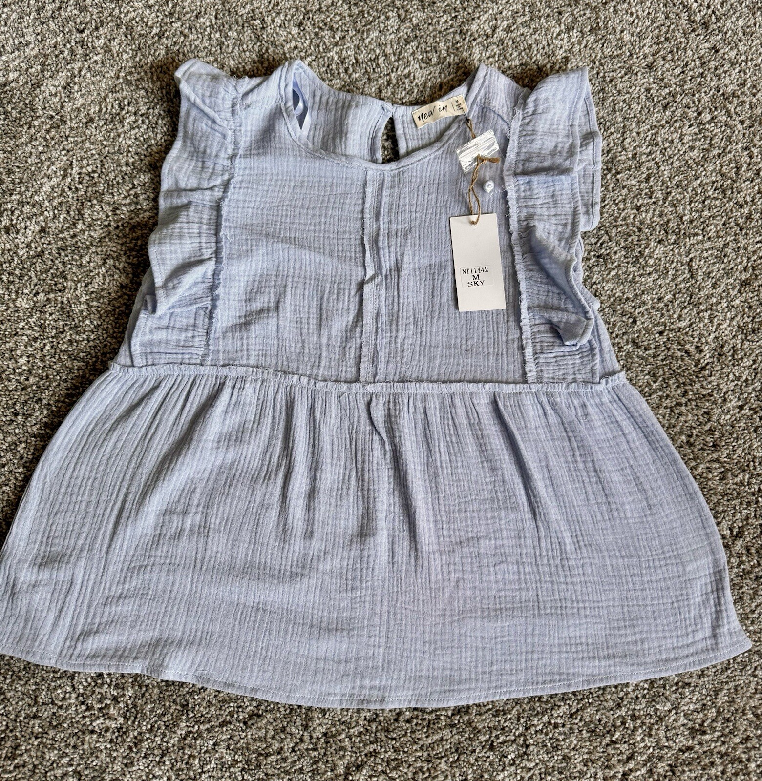 New In Brand Boutique Top Light Blue Size Medium New With Tags