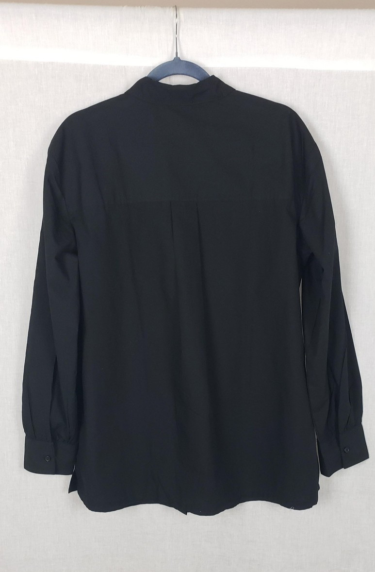 June + Vie Shirt Womens 14/16 Black Button Front Shirt Classic K Pop Cool Fall