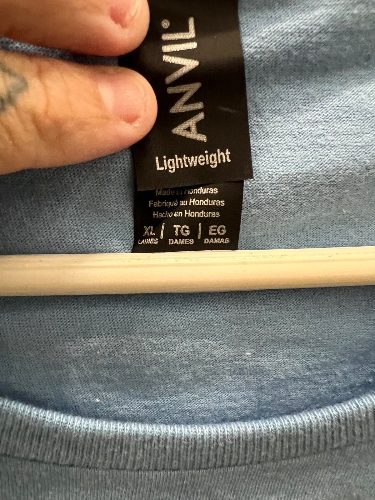Anvil Lightweight Women’s Tshirt 100% cotton Light blue Retirement quote Size XL