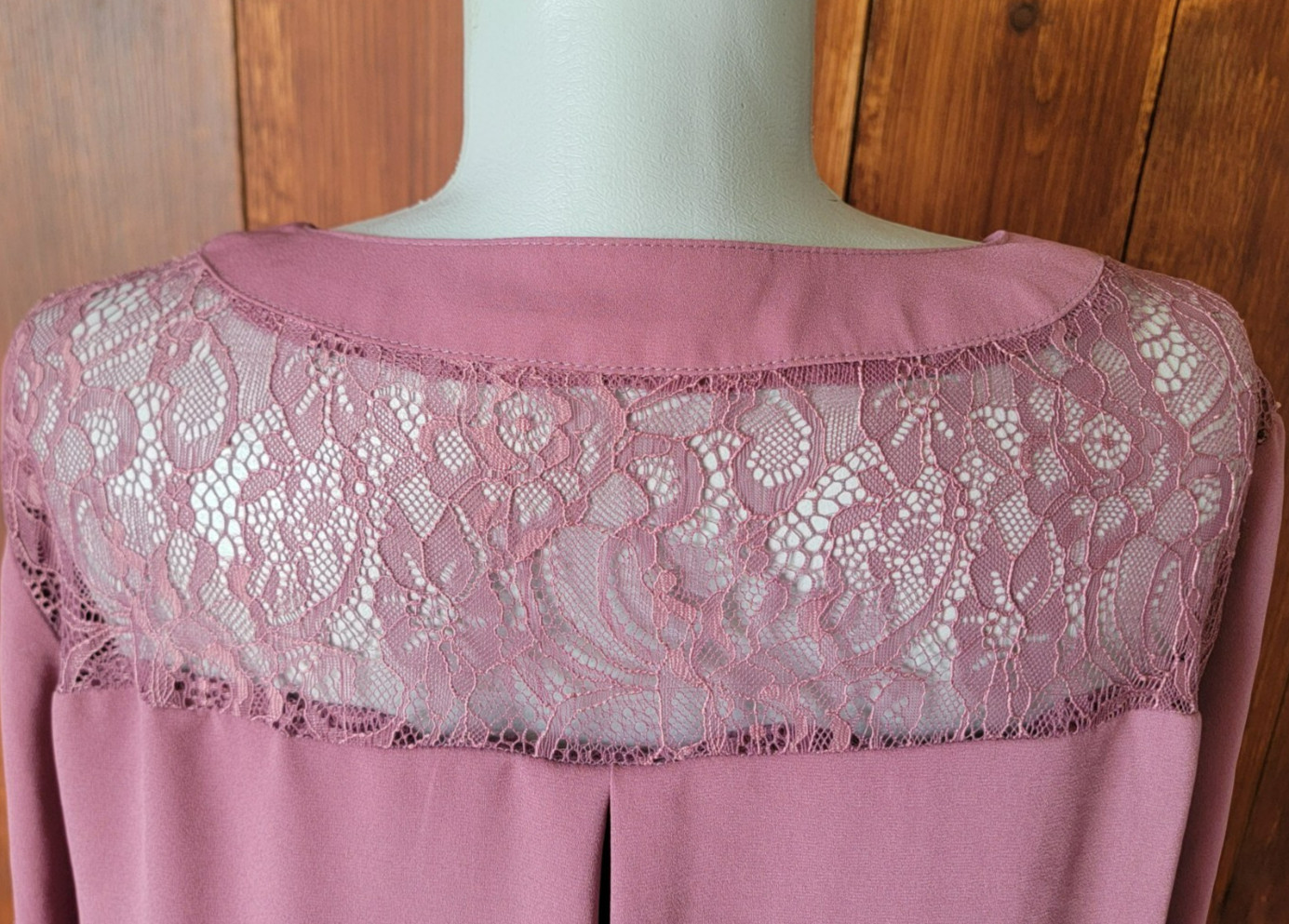 Floral Lace Sheer Blouse Women M Light Purple Business Professional Elegant Chic