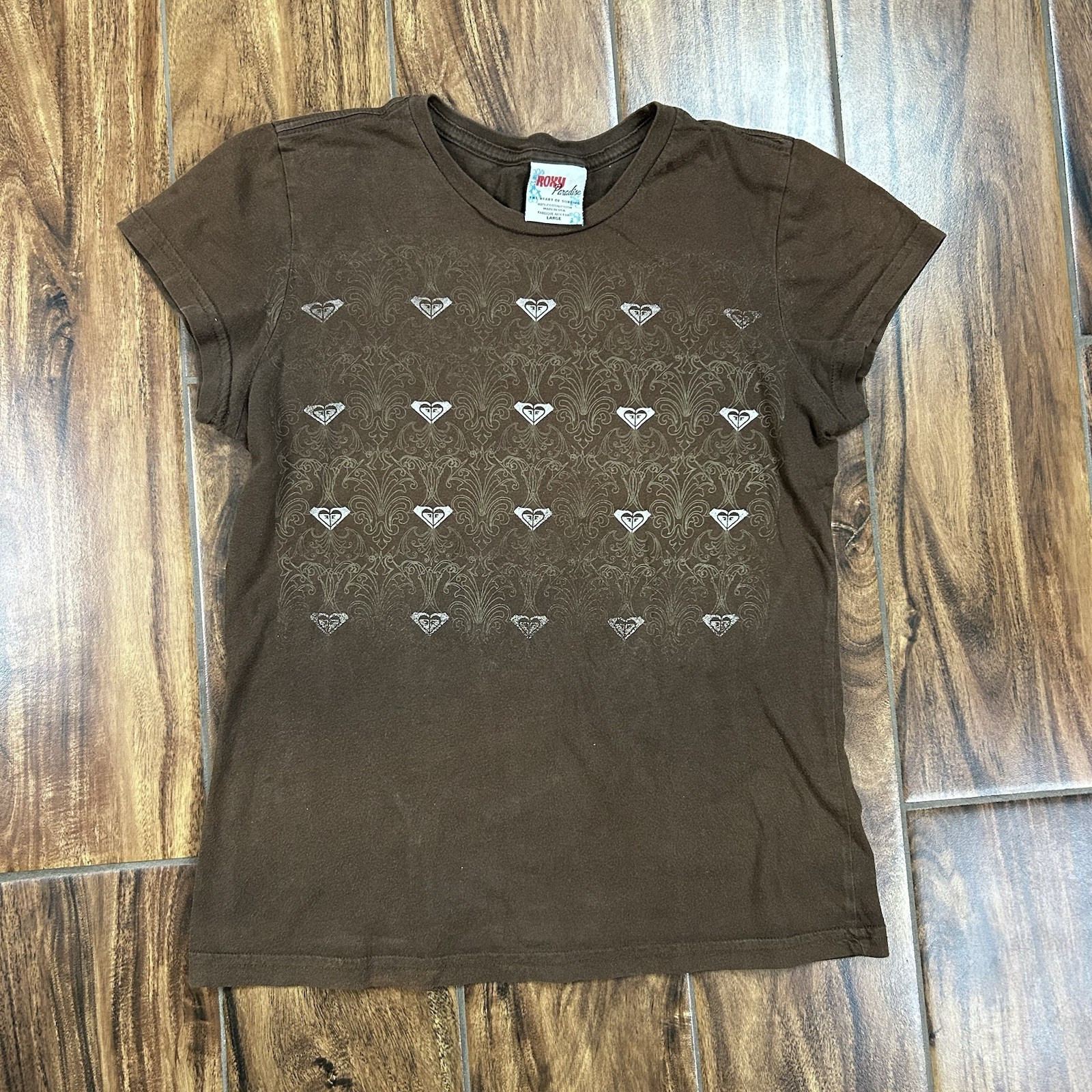 Vintage Y2K Roxy Surf Skate Women’s Earthtone Grunge Faded Shirt Size Large