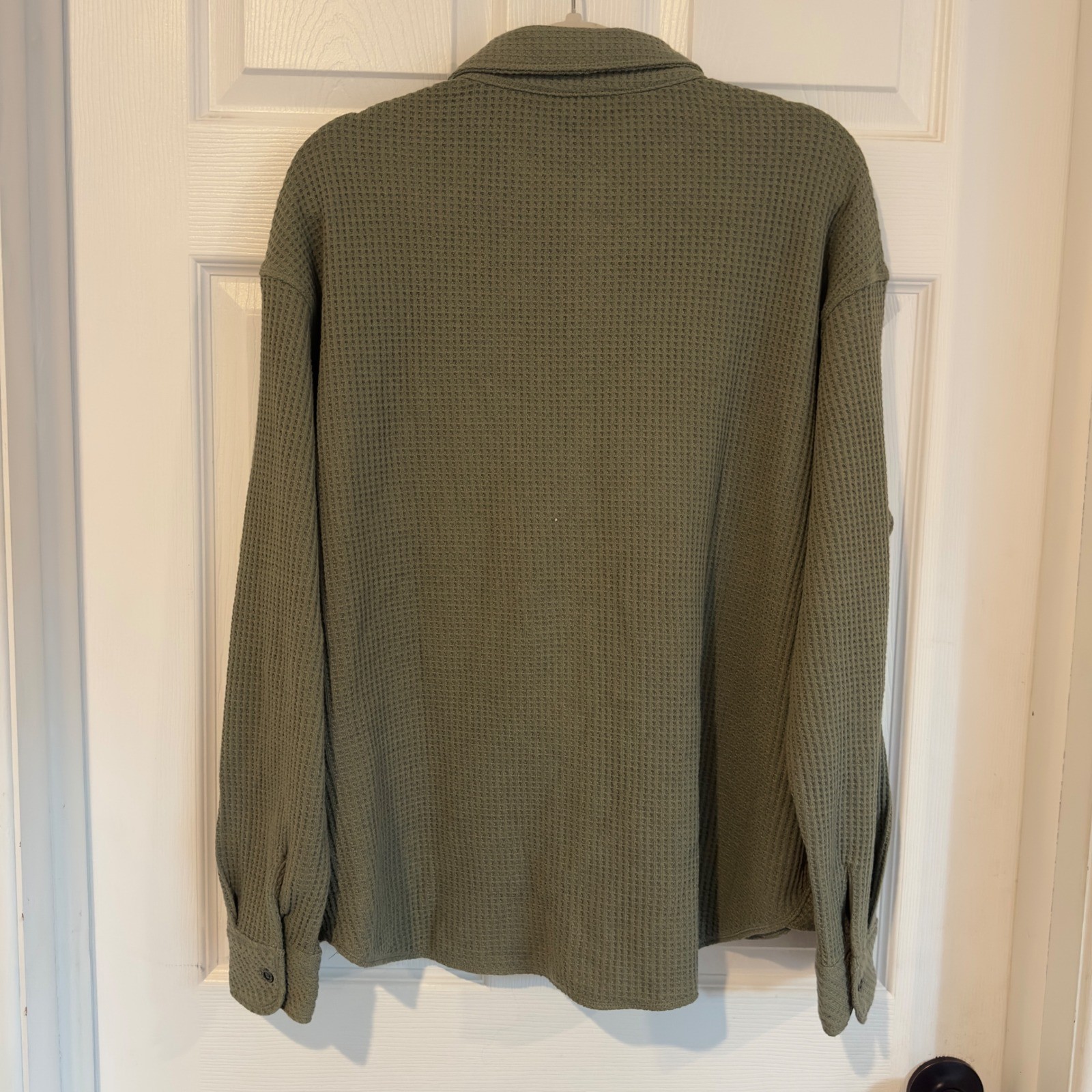 Buffalo David Bitton Waffle Knit Button Up Shirt Faded Sage Green SLC0027 Small