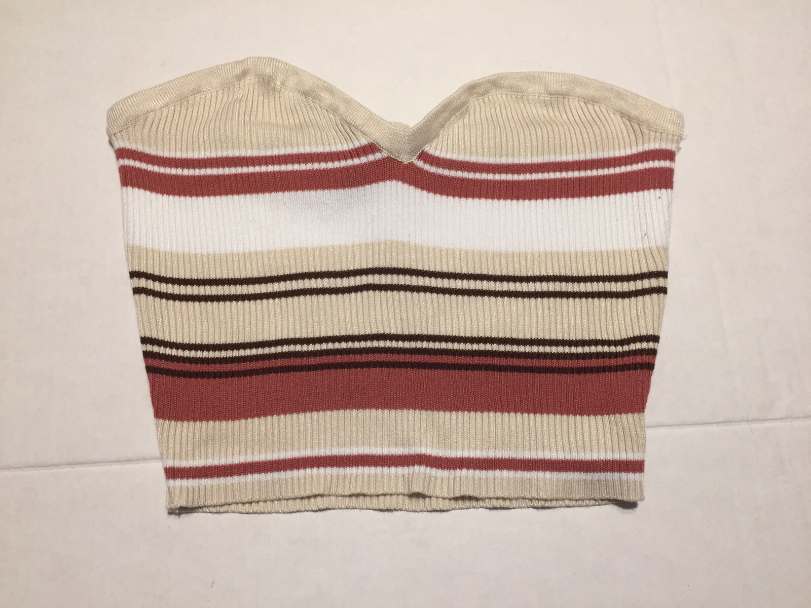 Almost Famous Women’s Tub Top Size Medium Strapless Multicolor Sweetheart