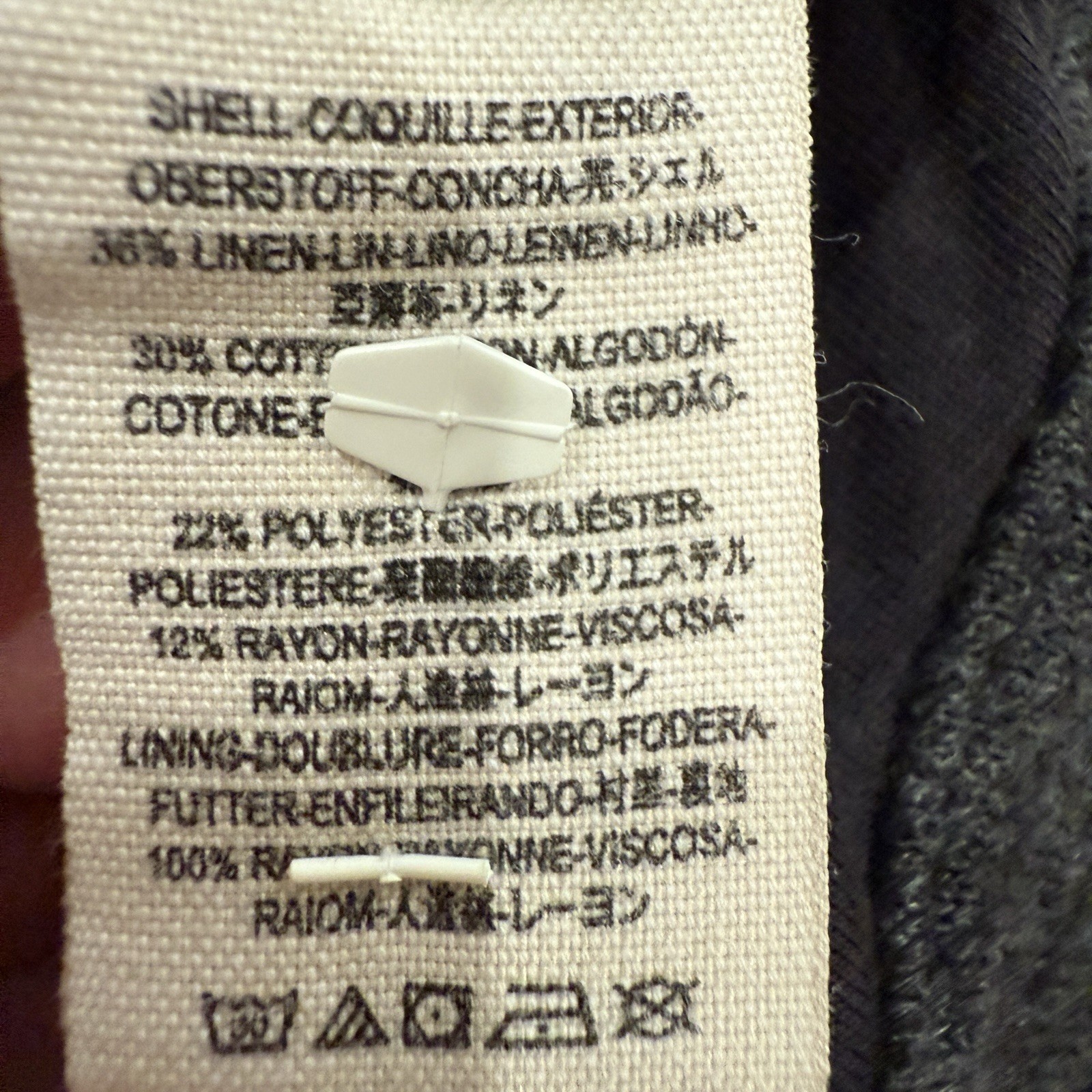 Free People Gray Grey Linen Blend Slouchy Fit Pea Coat Sz S Oversized Jacket