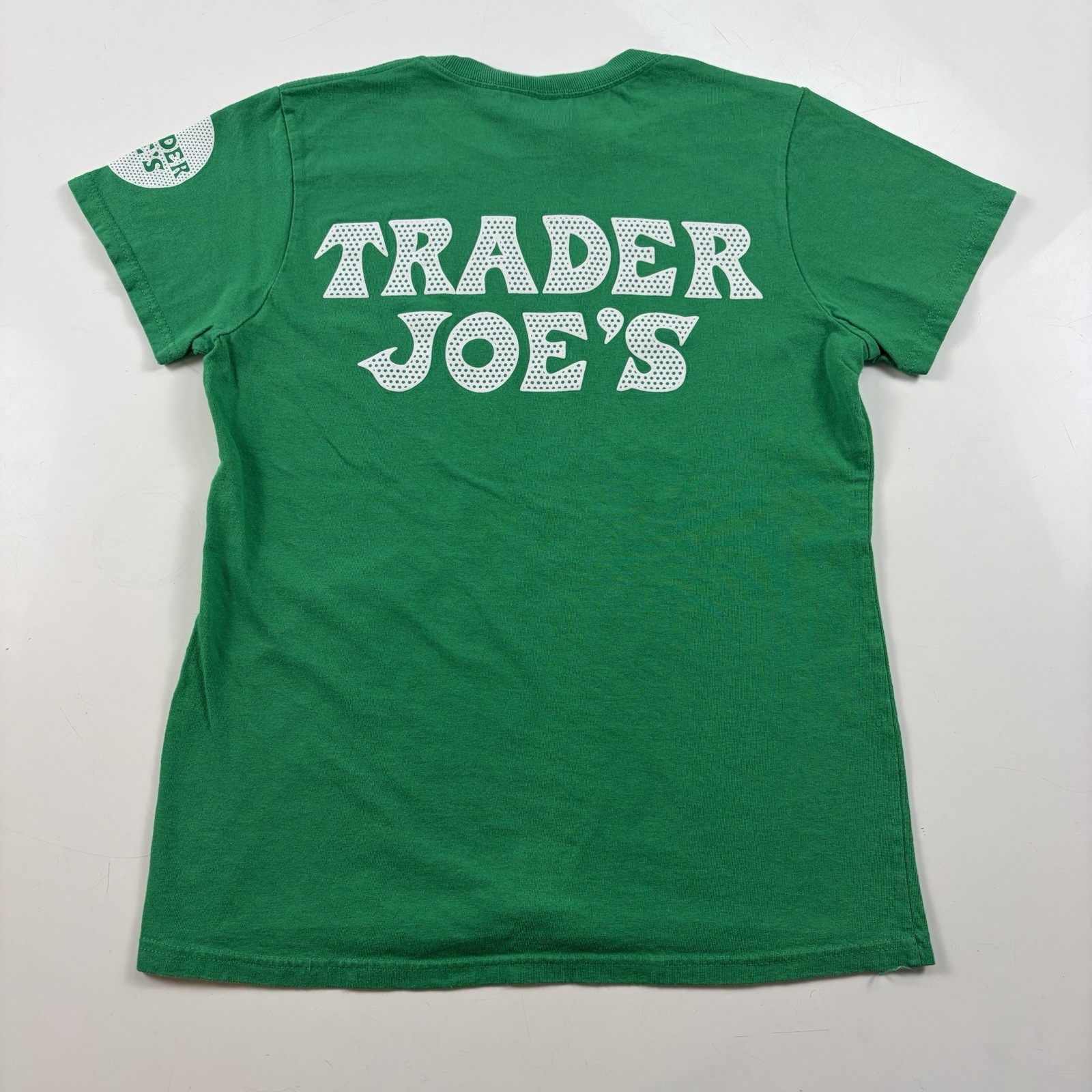 Trader Joes Crew Member Employee Tee Shirt T Shirt Bright Green Womens Medium S
