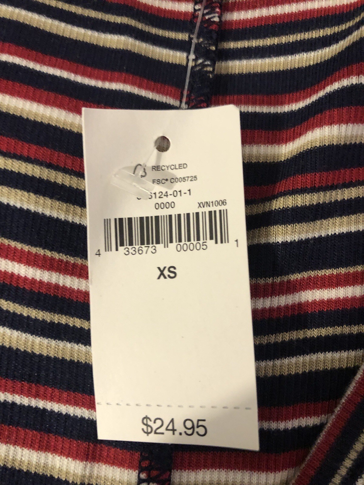 GAP Tank Top V-Neck Multicolor Stretch Stripe Women’s XS NEW NWT
