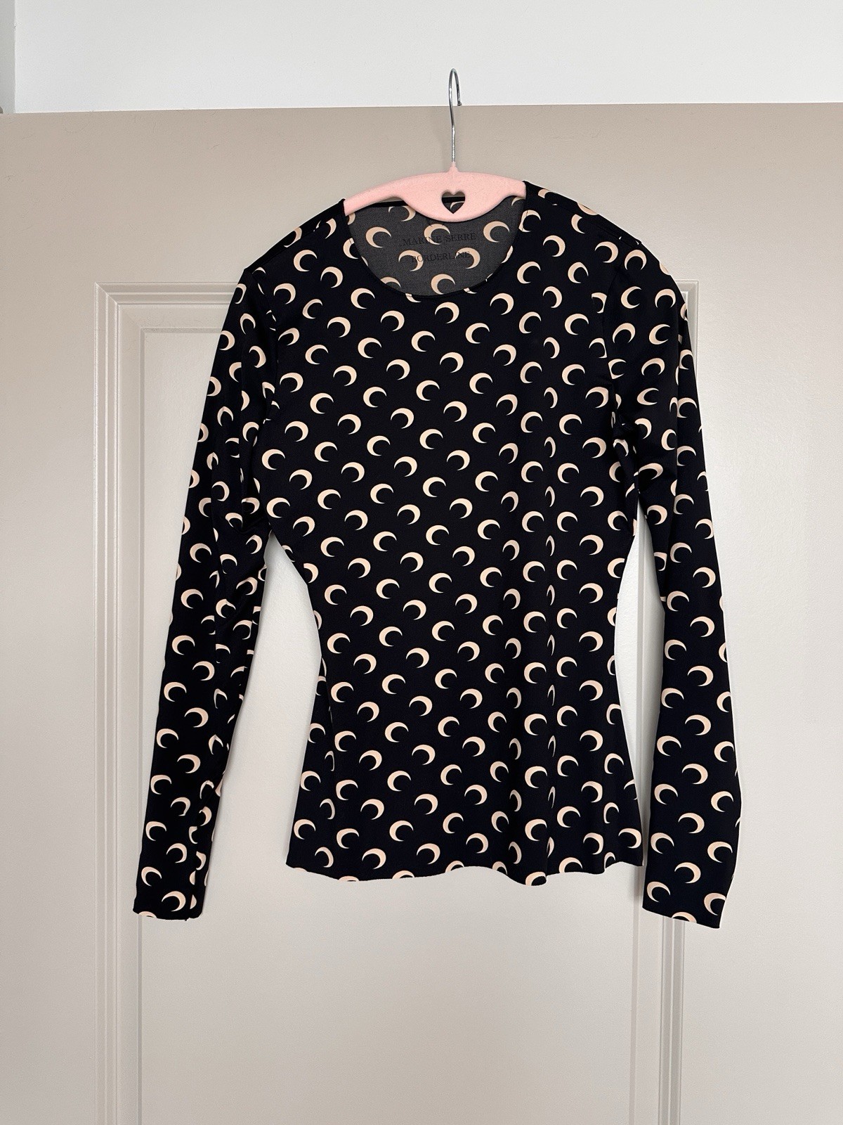 Authentic Marine Serre Borderline Second Skin Moon Print Jersey Size L Black Tan