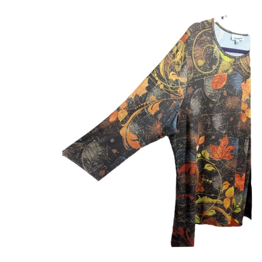 Serengeti Multi Natural Fall AsymmetricalTunic Top 2X Forest Fairy Woodland B2