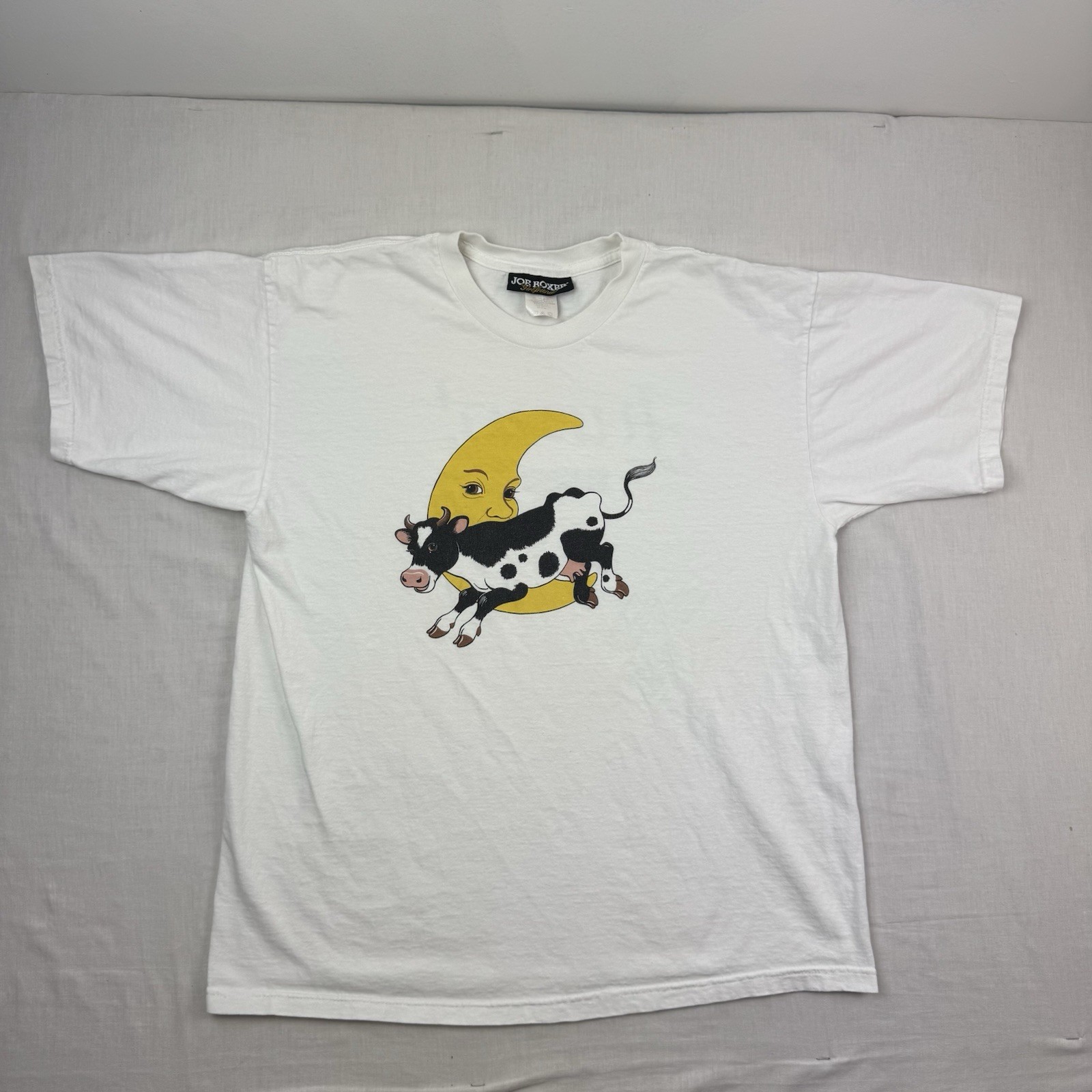 Vintage Joe Boxer Girlfriend T Shirt Adult OSFA Cow Moon Sleep Shirt 90s USA