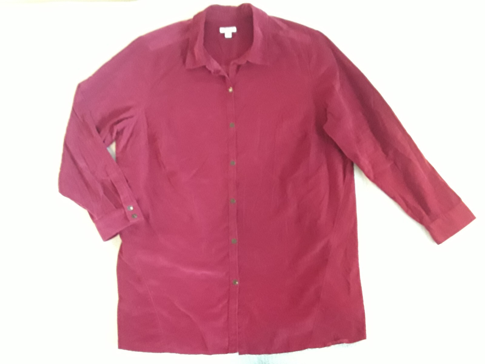 Tumbled Corduroy Shirt J. Jill Women’s 2XL Jacket Top Blouse Burgundy