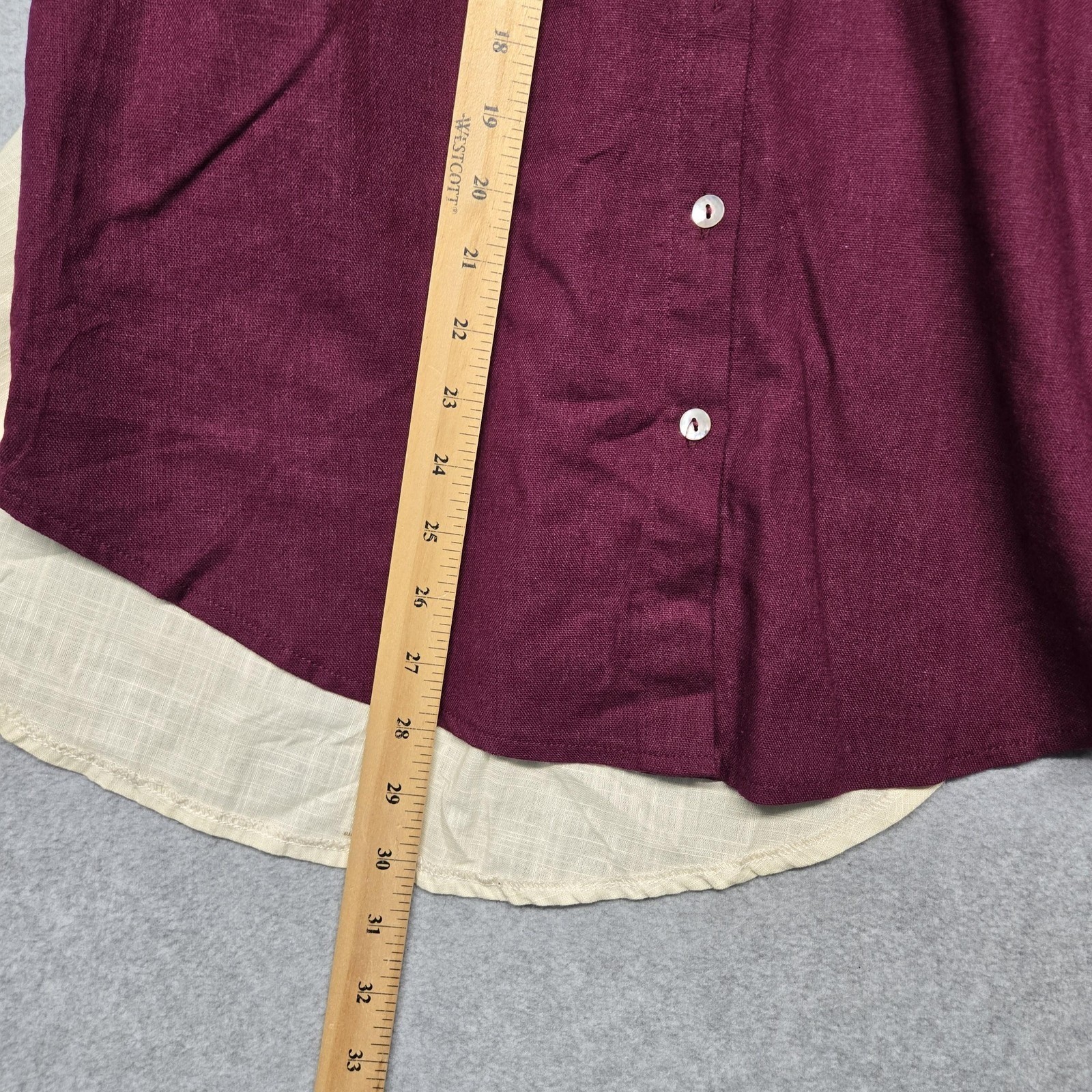 Oddi Shirt Womens Small Purple Colorblock Crochet Back Button Front Tunic Top