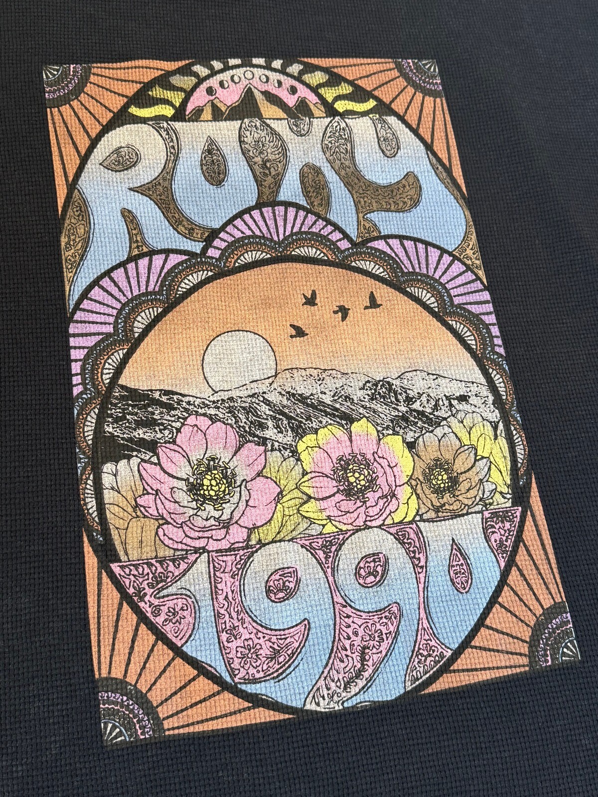 Roxy East Side Waffle Knit Long sleeve Tee -Anthracite – Size XL