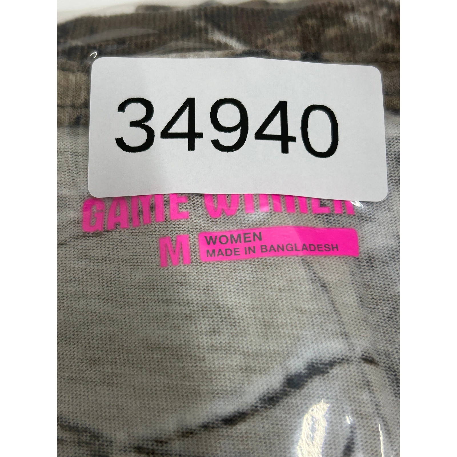 Game Winner T-Shirt Womens Size M Camo V-Neck Cotton Short Sleeve Outdoor
