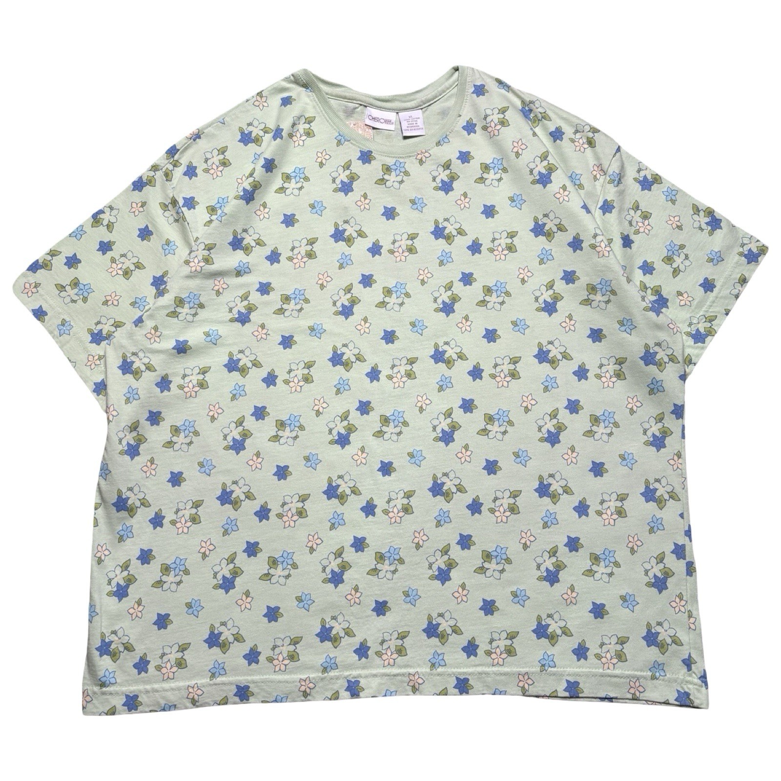 Vintage 90s Cherokee Flower All Over Print Graphic T Shirt Basics Womens XL