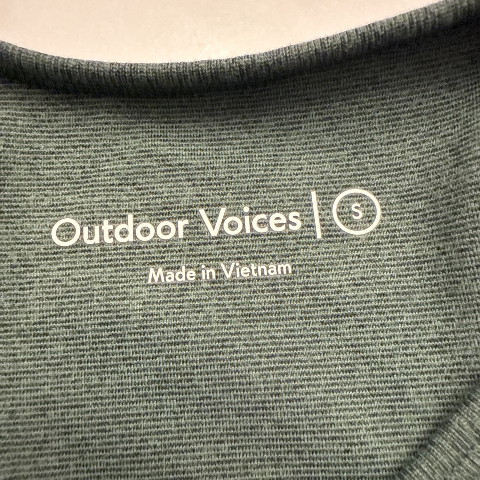 Outdoor Voices Athena Crop Tank Top Green Yoga Running Support Size Small