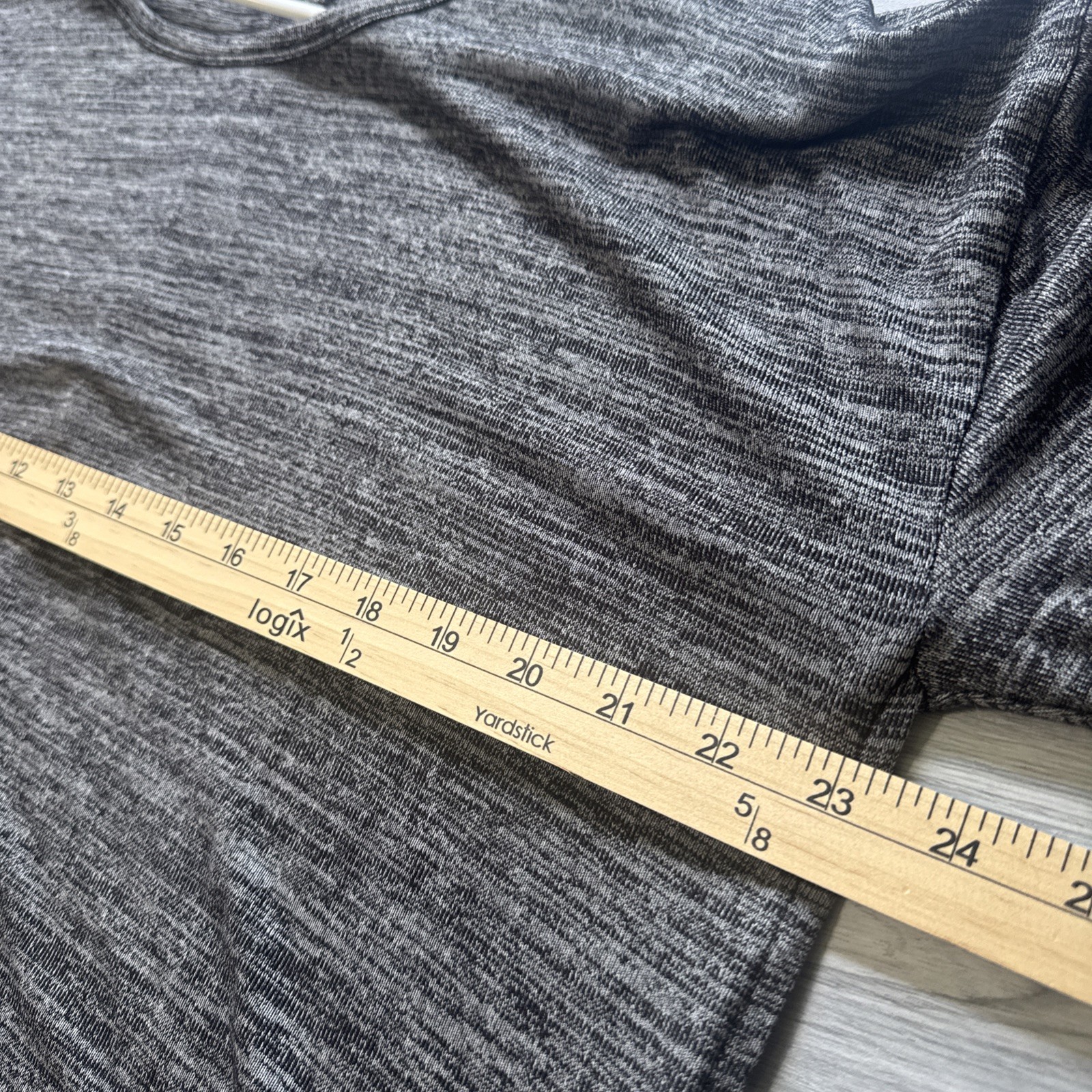 Soft Surroundings Gray Space Dye Long Sleeve Tunic Top XL Back Vent High Low Hem