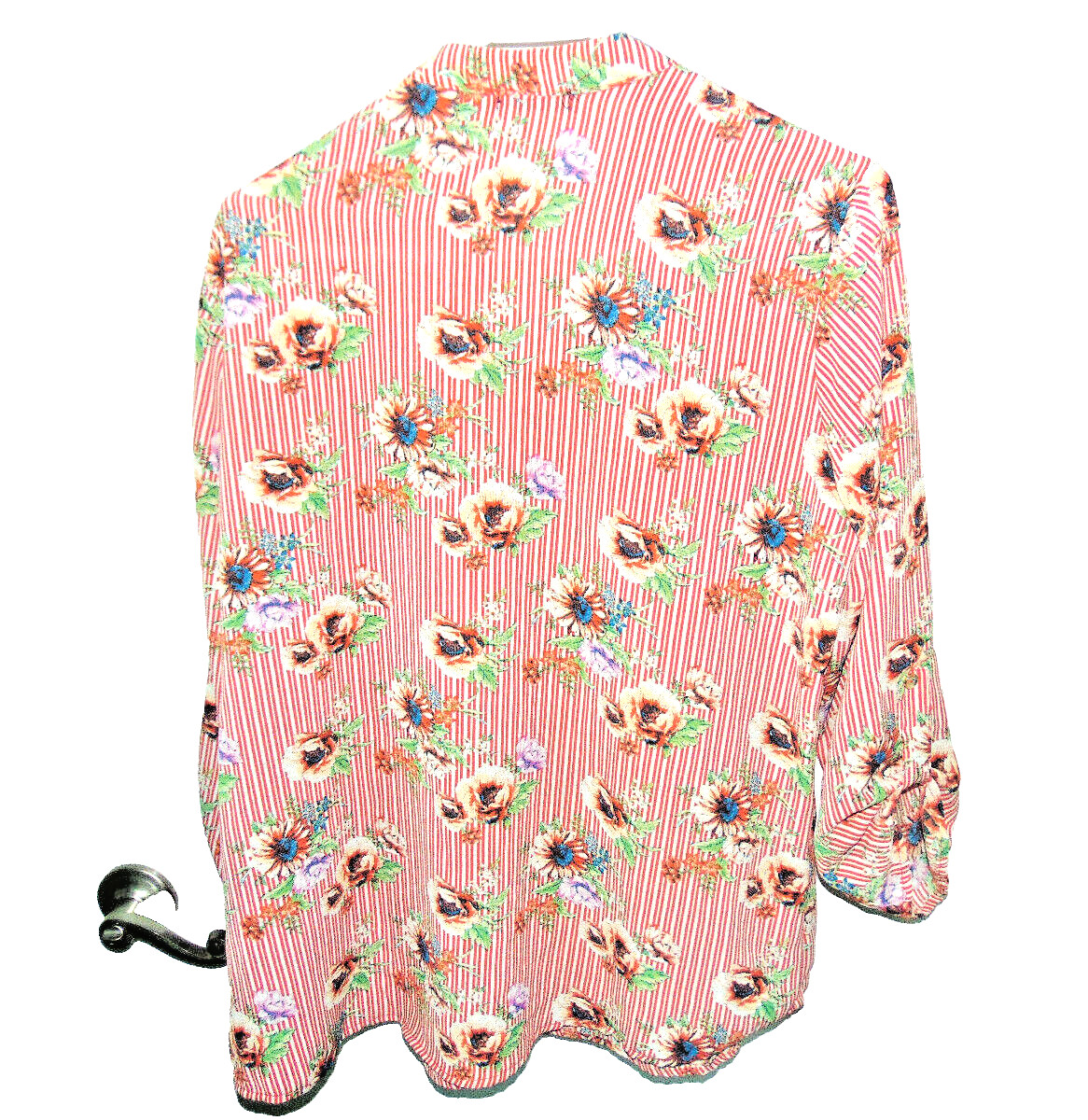 Women’s Cure Long Sleeve Top Shirt Stripe Floral Shirt Size Large