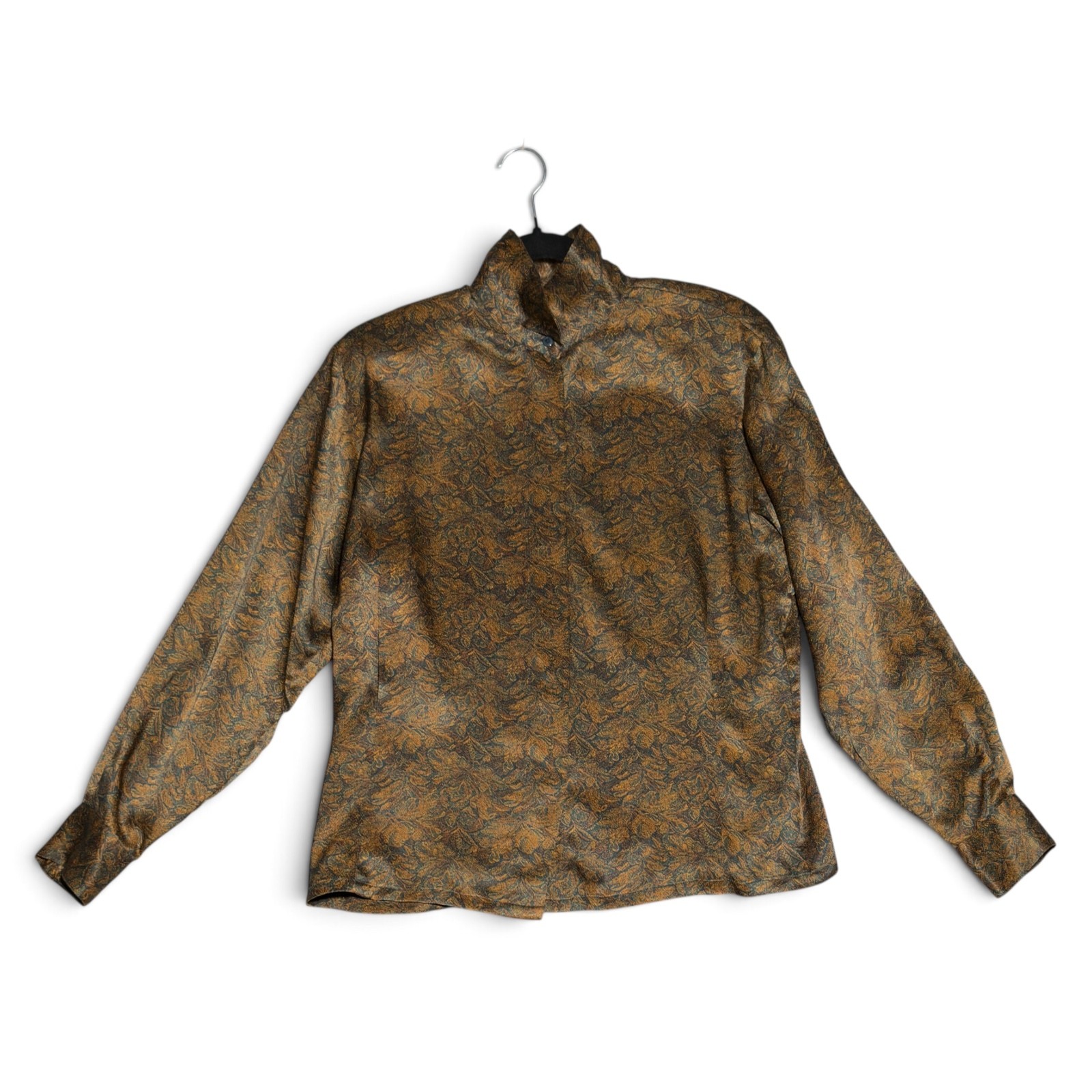 Vintage Ellen Tracy Women’s 100% Silk Long Sleeve Tapestry Print Blouse Size 8