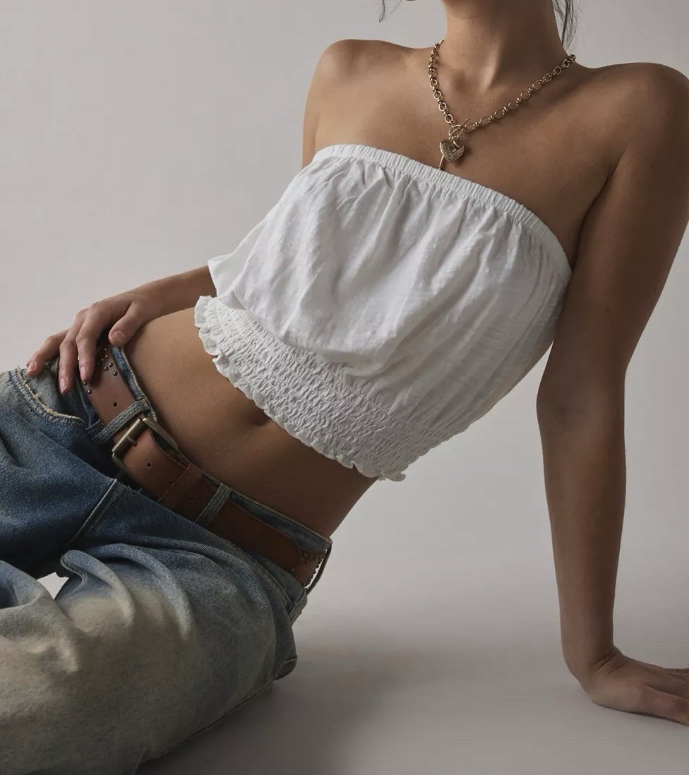 Urban Outfitters Maris Tube Top White Strapless 100% Cotton BO5485