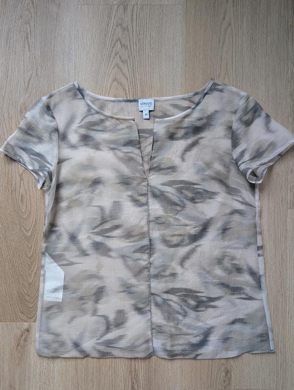 Women Armani Collezioni Shirt Grey Silk 32 / XXS /