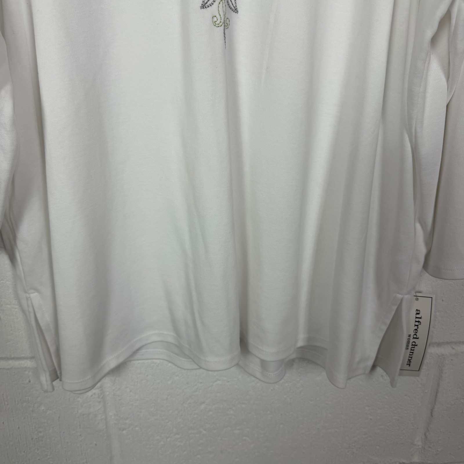 Alfred Dunner NWT Floral Applique Tunic Plus Size 2X Beaded Embroidered Garden