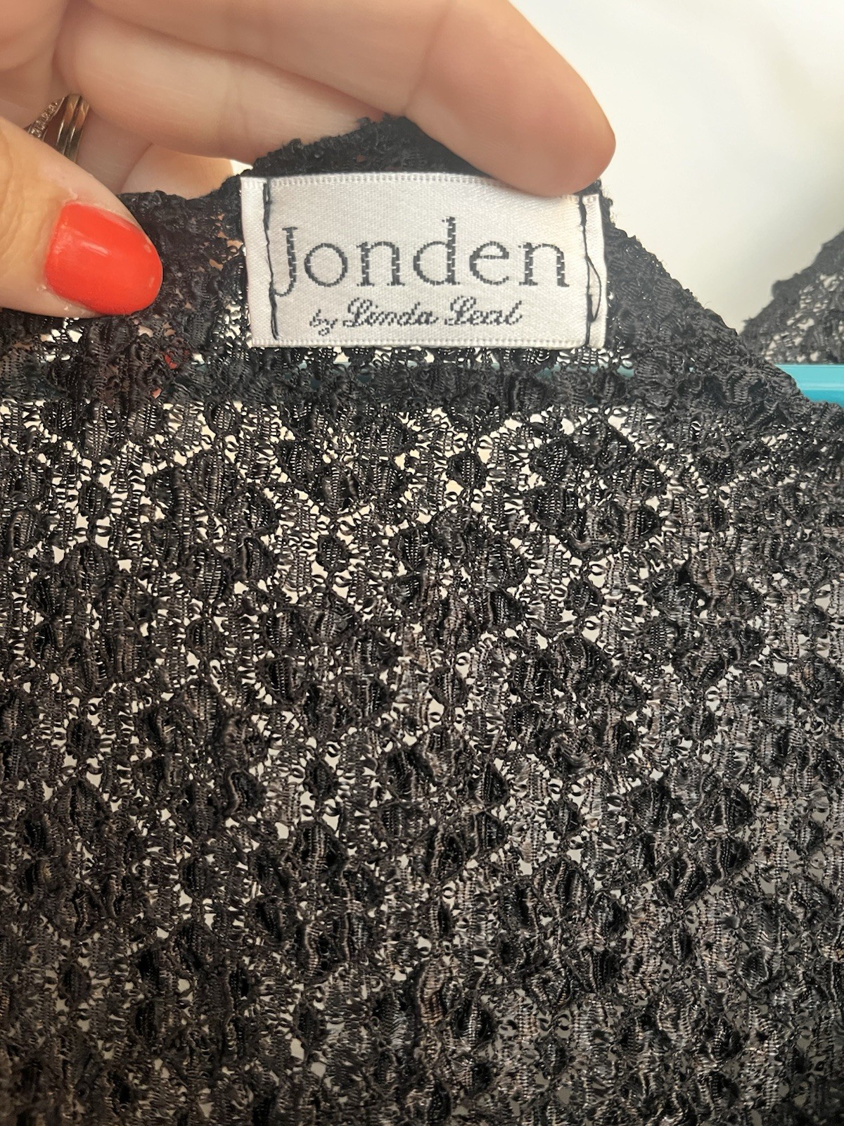 VTG Jonden by Linda Leal lace overlay top black 90’s Size L Made In USA Y2K