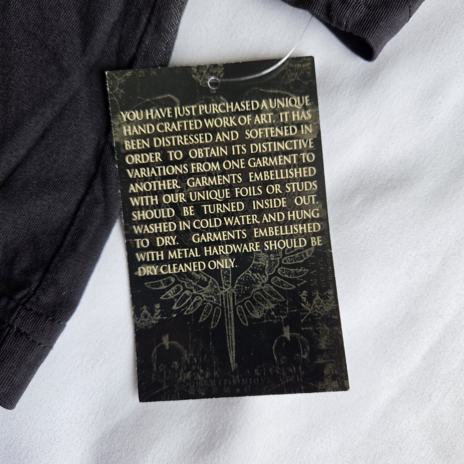 Archaic By Affliction Y2K Grunge Black L V-Neck Long Sleeve Graphic T-Shirt NWT
