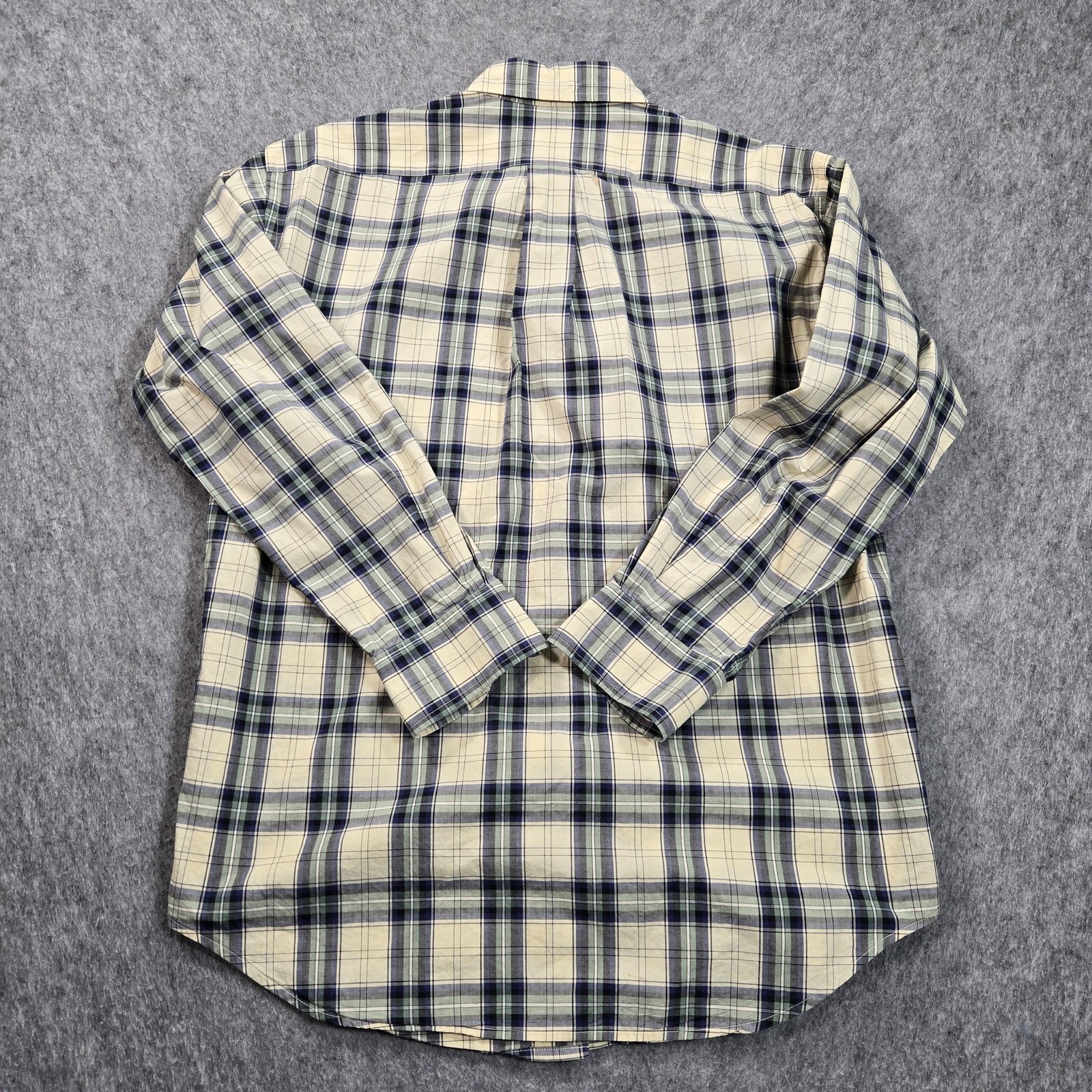 Lauren Ralph Lauren Shirt Womens 8 White Blue Plaid Long Sleeve Button Up Cotton
