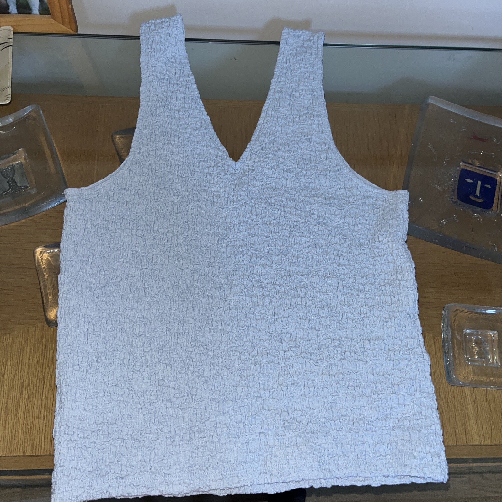 Lot of 2 Tank Tops 1 is Light Blue 1 is Cream both Size L and NWT