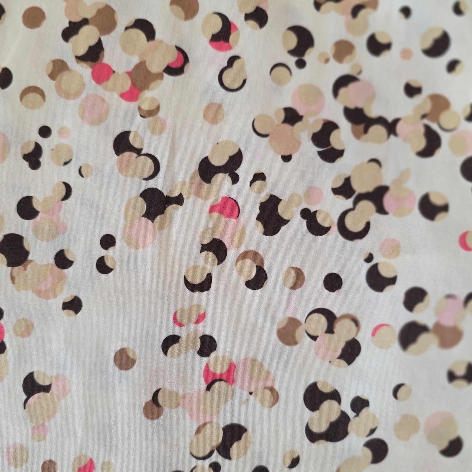 Foxcroft Button Down Shirt Womens Size 4 Cream Multicolor Polka Dot Non-Iron