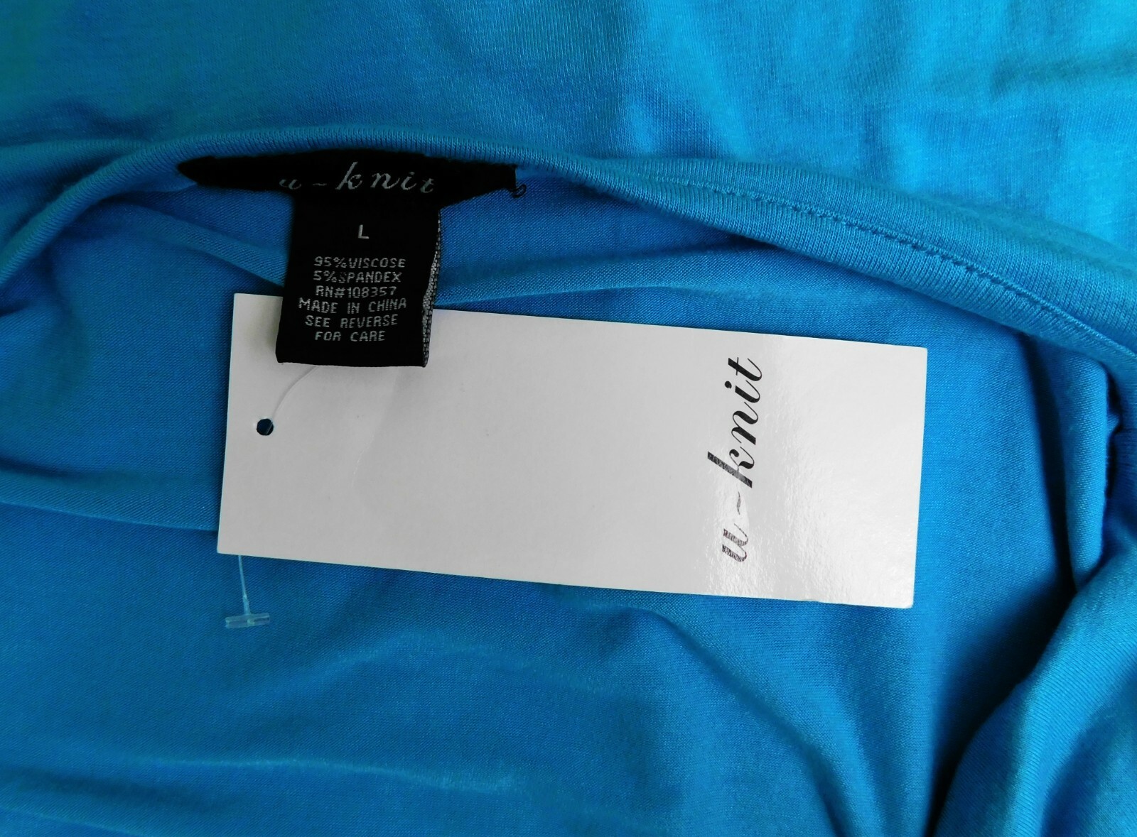 U-knit Women’s Shirt, Size L, Blue, 95% Viscose, 5% spandex