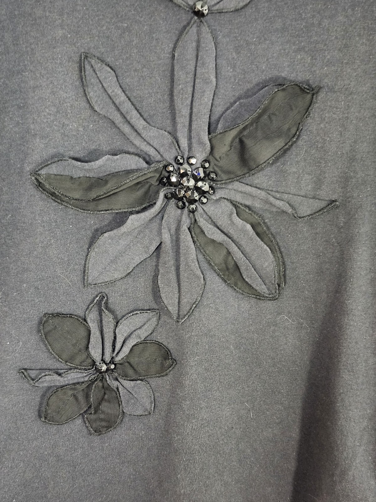 Tribal Sleeveless Embroidered Flower Applique Blouse Boho Chic Women’s Medium