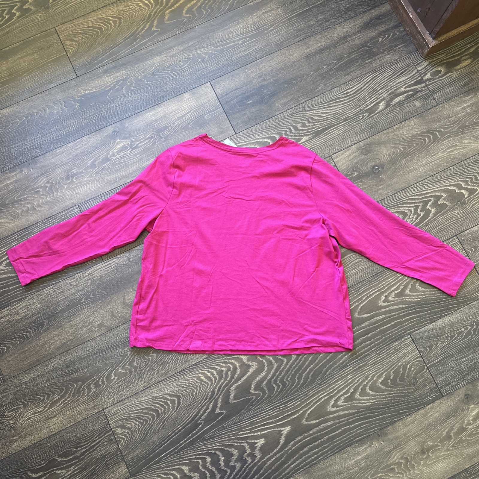Size 2X A New Day Long Sleeve Crew Neck – Color: Pink T-Shirt 100% SUPIMA Cotton