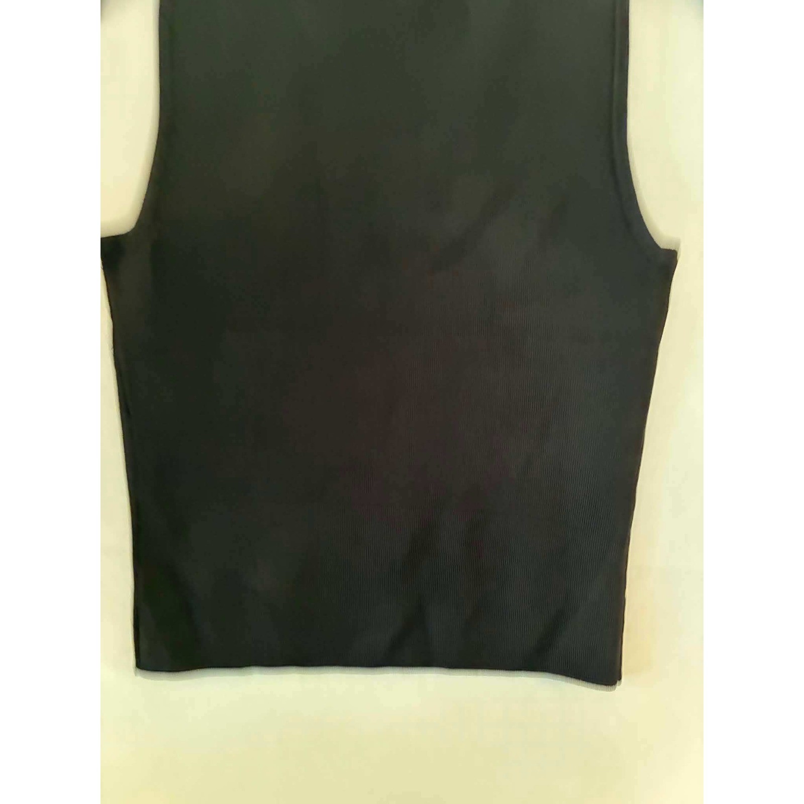City Silk Stretch Tank Top Womens Small Black Excellent Ribbed Knit Shell