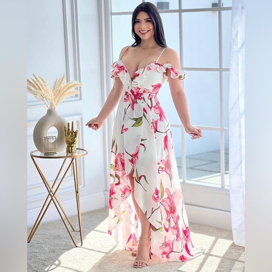 New / by & by Pink Floral High Low Dress