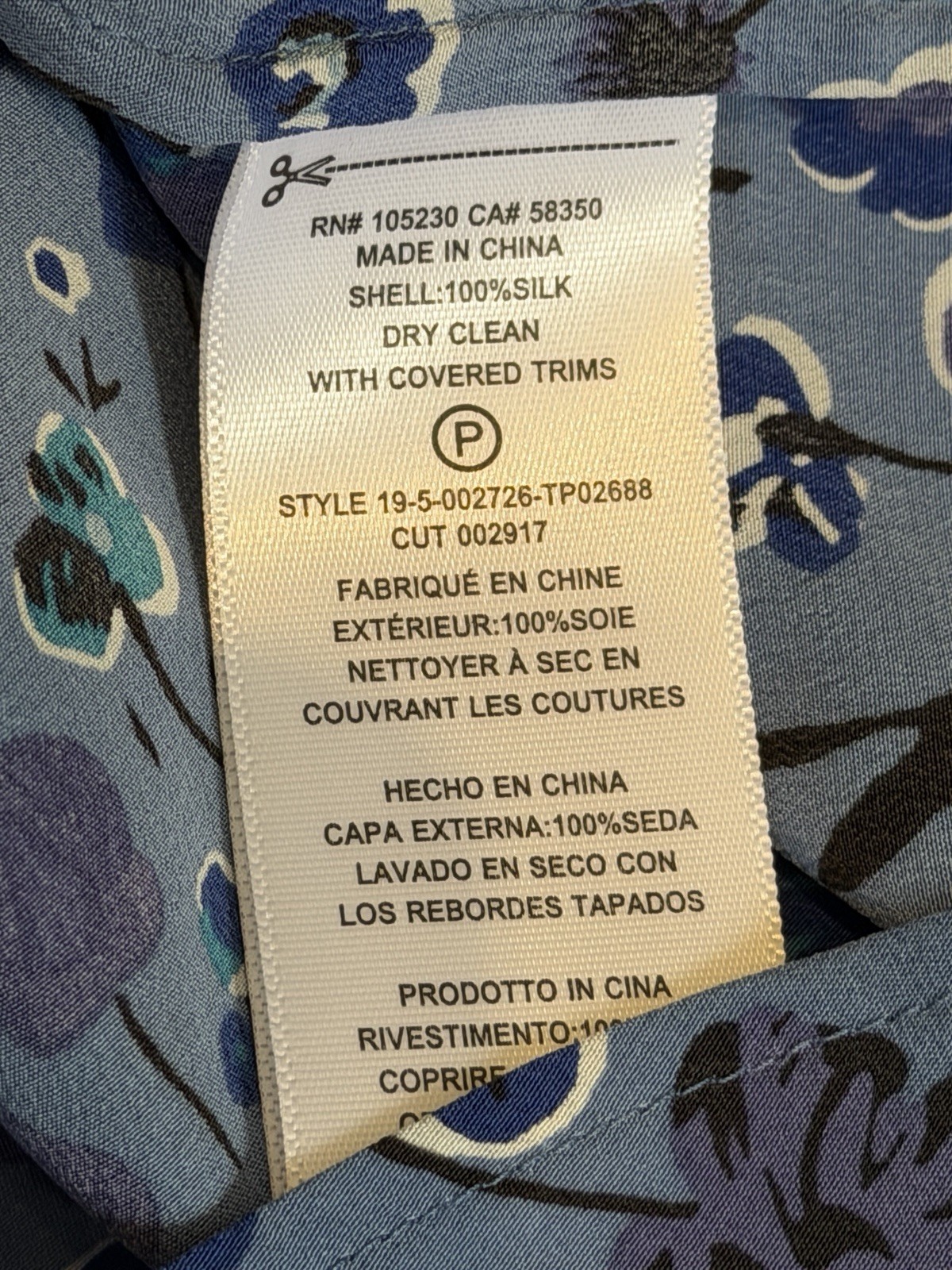 EQUIPMENT Femme Silk Blouse Causette BLUE FLORAL WM XL Balloon Sleeves NWT