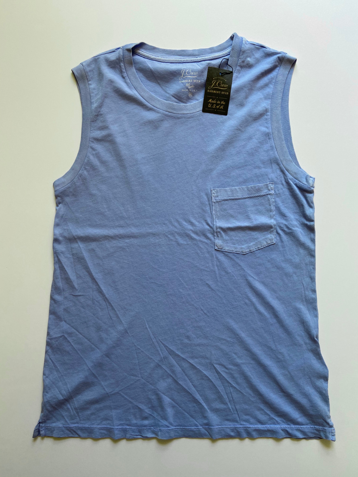 J Crew Womens Pocket Tank (NWT) Pastel Blue, Garment Dyed, UP TO 62% OFF MSRP