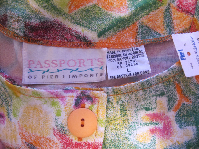 Passports Pier 1 Imports NEW Set 1980 era~NWT LG Blouse & M Skirt~FREE H