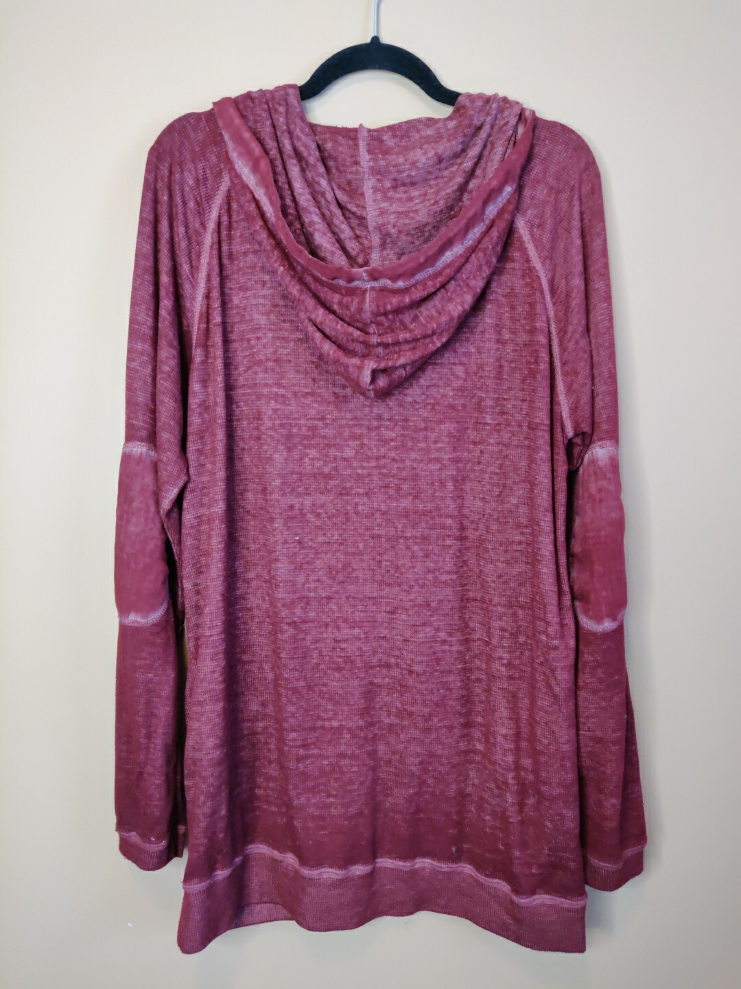 Foreign Exchange women’s XL hooded top maroon full zip long sleeves pockets
